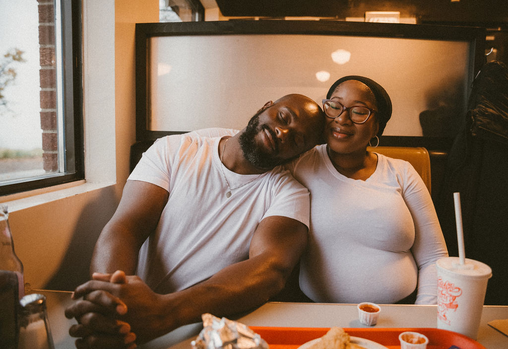 Couple capturing their maternity photos