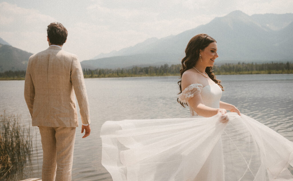 Just married at Vermillion Lakes near Banff, Alberta
